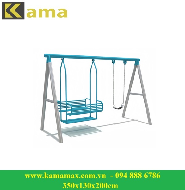 xích đu 2 chỗ mầm non ghế tựa lưng chắc chắn, bền đẹp